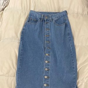 Jean button down skirt